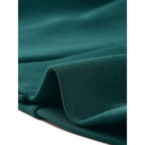 3/4 Sleeve Shrug Top Collarless Pleated Open Front Cropped Cardigan Dark Green - Picture 5 of 6